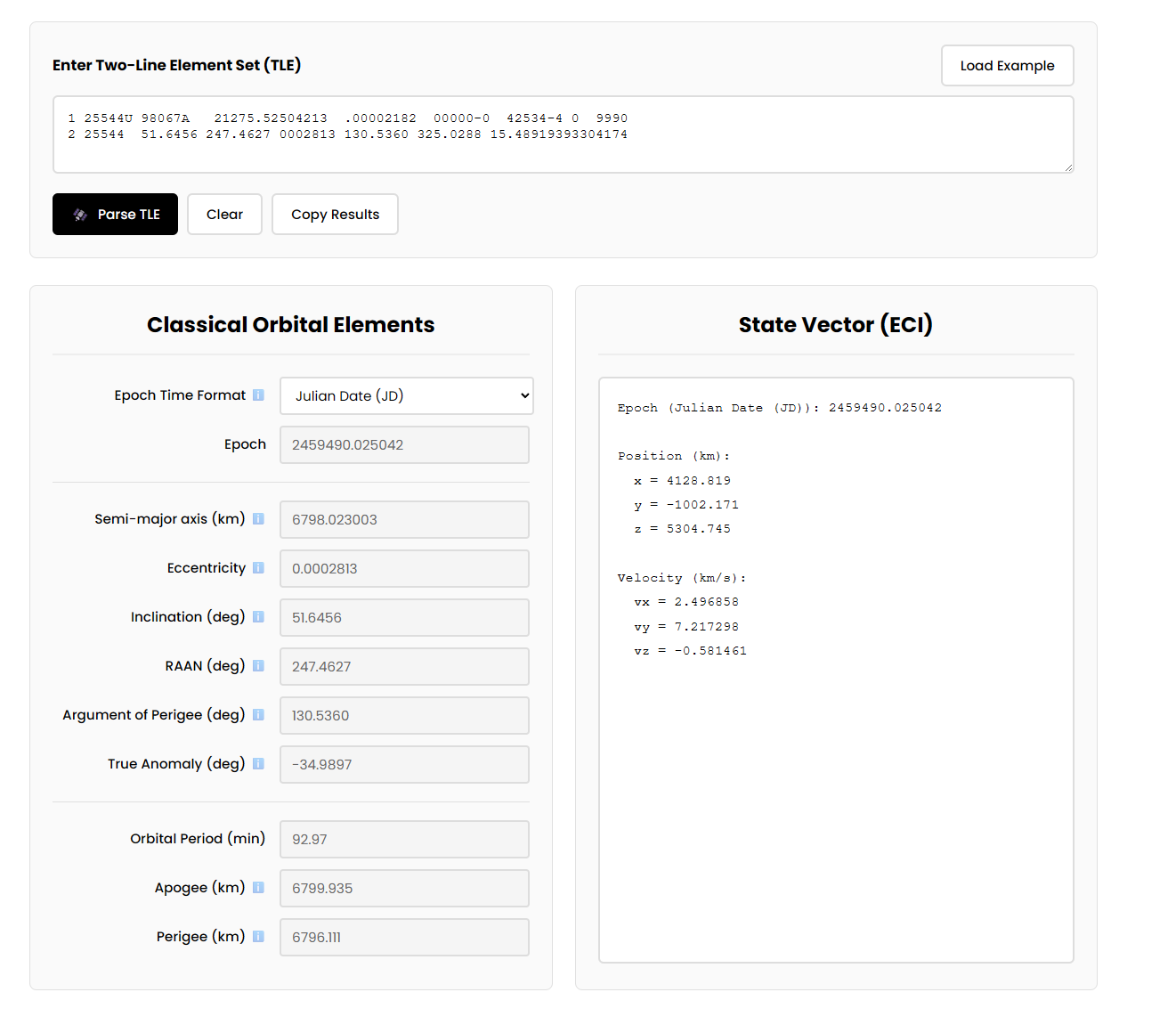 TLE Parser Tool